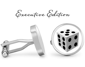 Casino Dice Cufflinks -Gambler Cufflinks - Las Vegas Cuff Links- (Pair) Lifetime Guarantee (S0938)