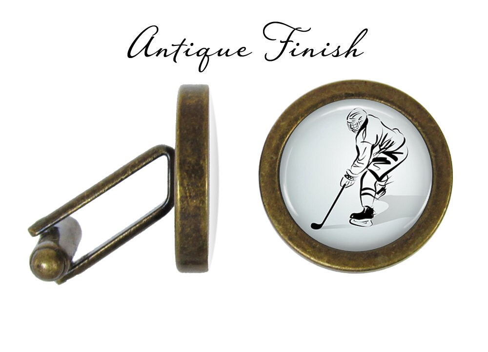 Hockey Cufflinks Ice Hockey Cuff Links Hockey Player Cufflink Etsy
