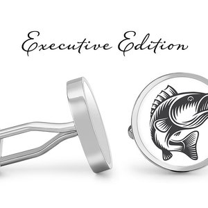 Fish Cufflinks Fishing Cuff Links Fisherman Gift (Lifetime Guarantee) S2212