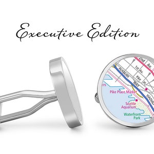 Seattle Cufflinks Pike Place Market Cuff Links City Map Cufflink (Levenslange Garantie) S2179
