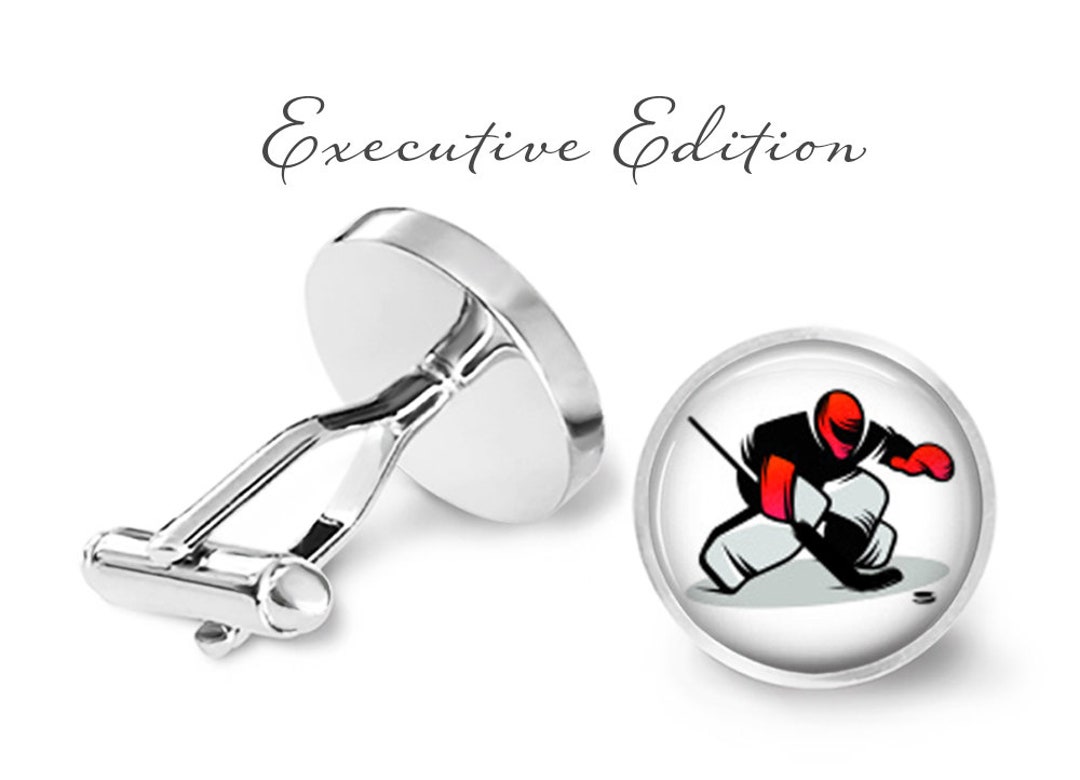 Goalie Cufflinks Hockey Cuff Links Hockey Player Cufflink Ice Hockey