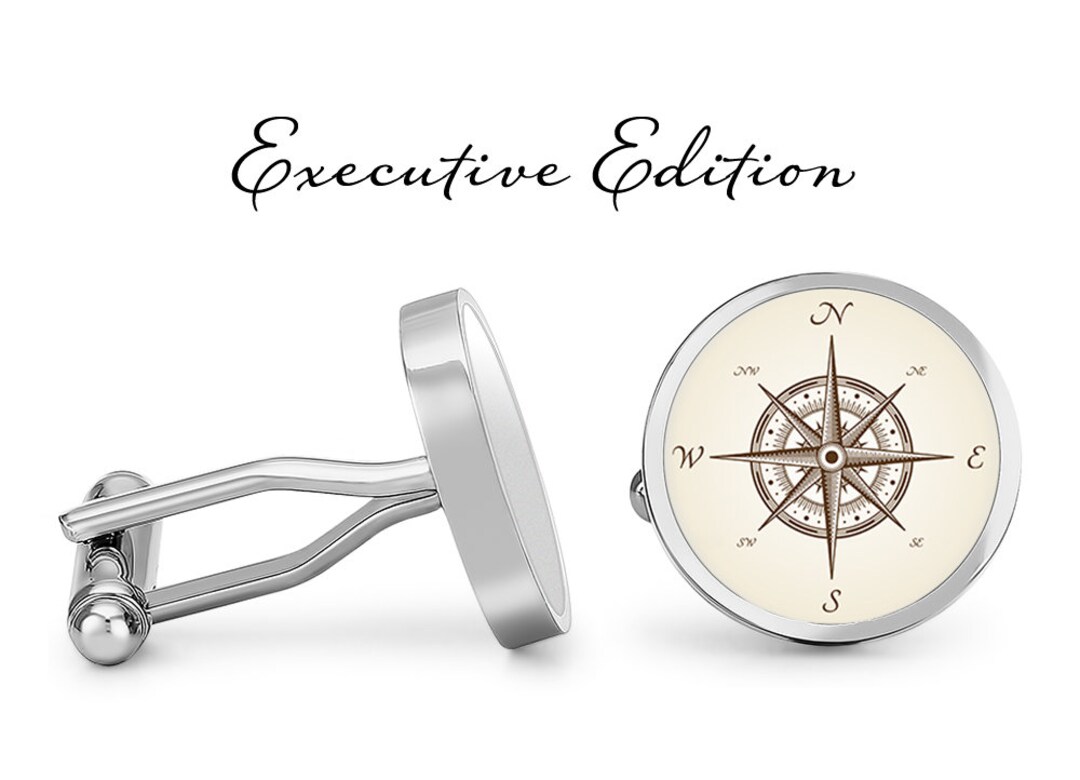 Antique Compass Cufflinks - Map Compass Cufflink - Map Cufflinks ...