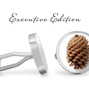 Pinecone Cufflinks - Tree Cufflinks - Evergreen Cuff Links - Pine Cone Cufflink (Pair) Lifetime Guarantee (S0844)
