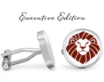 Lion Head Cufflinks - Lion Cuff Links - Animal Cufflink - Safari Cufflinks - Zoo Cufflink (Pair) Lifetime Guarantee (S0471)
