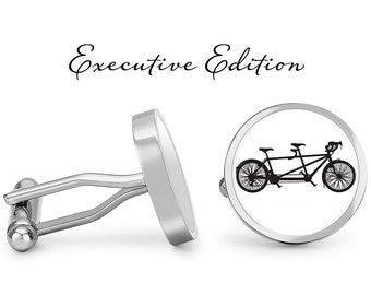 Tandem Bicycle Cufflinks Tandem Bike Cuff Links Tandem Cufflink (Lifetime Guarantee) S1666