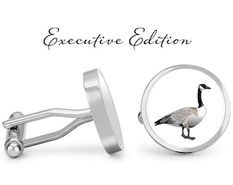 Canadian Goose Cufflinks - Canada Goose Cufflinks - Geese Cufflinks Cuff Links (Pair) Lifetime Guarantee (S0981)