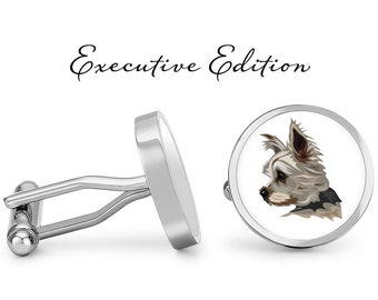 Cufflinks - Yorkshire Terrier Cufflinks - Yorkie Cufflinks - Dog Cuff Links (Pair) Lifetime Guarantee (S0199)