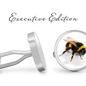 Bumblebee Cufflinks - Bumble Bee Cufflinks - Bee Keeper Cufflink Set (Pair) Lifetime Guarantee (S0826)