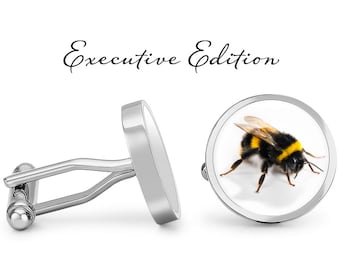 Bumblebee Cufflinks - Bumble Bee Cufflinks - Bee Keeper Cufflink Set (Pair) Lifetime Guarantee (S0826)
