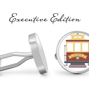 San Francisco Cable Car Cufflink Trolley Cuff Links StreetCar Cufflink (Lifetime Guarantee) S2006