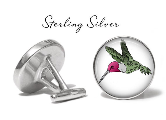 Hummingbird Cufflinks Solid Bronze