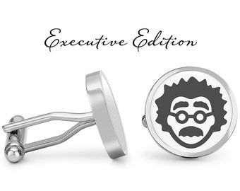 Albert Einstein Cufflinks - Einstein Cuff Links - Scientist Cufflink (Pair) Lifetime Guarantee (S1319)