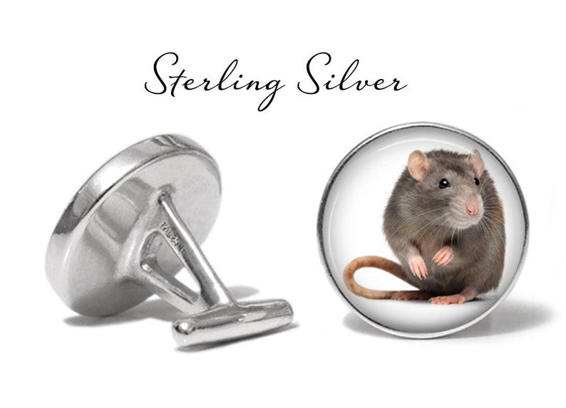Rat Cufflinks Pair S0744 Animal Cufflinks Rodent Cuff Links Lifetime Guarantee