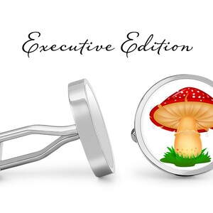 Mushroom Cufflinks Red Cap Mushrooms Cuff Links (Lifetime Guarantee) S1972