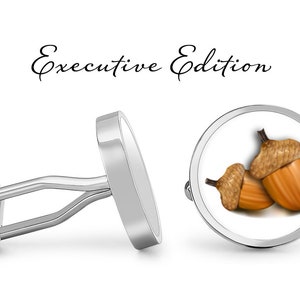 Acorn Cufflinks - Oak Cuff Links - Tree Cufflinks - Nut Cuff Links - Acorn Nature Gift (Pair) Lifetime Guarantee (S0212)