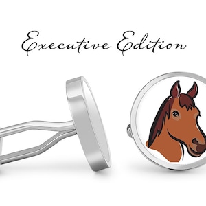 Horse Cufflinks Horses Cuff Links Equestrian Cufflink (Lifetime Guarantee) S1698