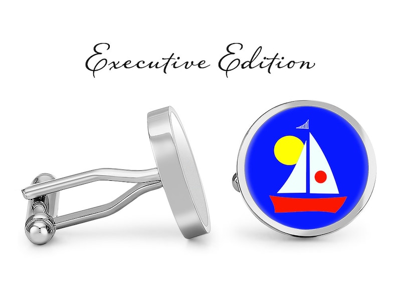 Lifetime Guarantee Boat Cufflinks Pair Maritime Cufflink - Sailboat Cufflinks Artsy Sailboat Cufflinks S0915 Beach Cuff Links