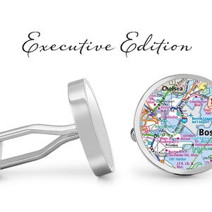 Boston Cufflinks City of Boston Carte Cuff Links Maps Cufflink (Lifetime Guarantee) S2050