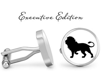 Lion Cufflinks - Lion Cuff Links - Lions Cufflink - Safari Cufflinks - Zoo Cuff Links (Pair) Lifetime Guarantee (S0455)