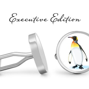 Emperor Penguin Cufflinks - Penguin Cuff Links - Penguins Cufflink (Pair) Lifetime Guarantee (S1398)