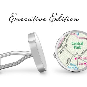 Central Park Cufflinks - New York City Map Cuff Links (Garantie à vie) S2534