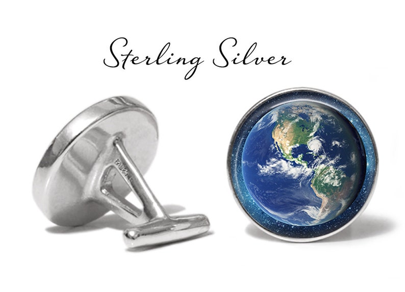 Lifetime Guarantee Earth Cufflinks Space Cufflink Planet Cuff Links Pair Astronomy Cuff Link S1302