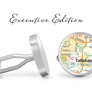 Tallahassee Cufflinks Florida Cuff Links City Map Cufflink (Levenslange Garantie) S2193