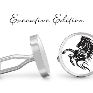 Horse Cufflinks Tribal Horse Design Cuff Links Equestrian Cufflink (Lifetime Guarantee) S1955