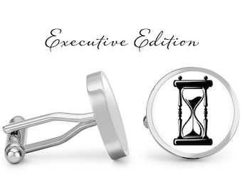 Cufflinks - Hourglass Cufflinks - Hour Glass Cuff Links - Time Cufflink (Pair) Lifetime Guarantee (S0634)