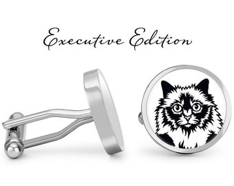 Holy Burma Cufflinks - Birman Cat Cuff Links (Lifetime Guarantee) S2715