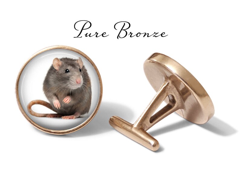 Rat Cufflinks Pair S0744 Animal Cufflinks Rodent Cuff Links Lifetime Guarantee