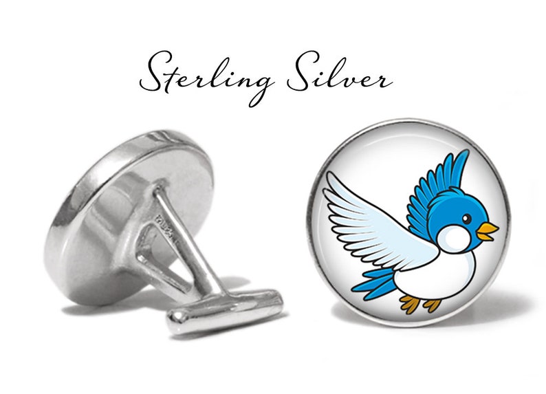 Lifetime Guarantee Bluebird Cufflinks Bluebirds Cuff Links Bird Cufflink S2061