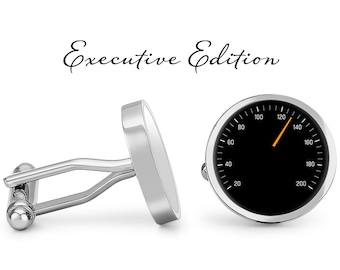 Speedometer Cufflinks - Speedo Cuff Links - Tachometer Cufflink - Car Cufflinks (Pair) Lifetime Guarantee (S0547)