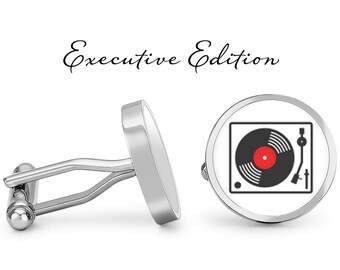 Turntable Cufflinks - DJ Cufflinks - Disc Jockey Cuff Links - Music Cufflink (Pair) Lifetime Guarantee (S0798)