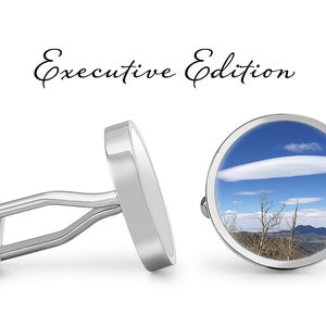 Flagstaff Cufflinks - Mountain Cufflinks - Flagstaff Arizona - Arizona Cufflinks - San Francisco Peaks (Pair) Lifetime Guarantee (S0528)