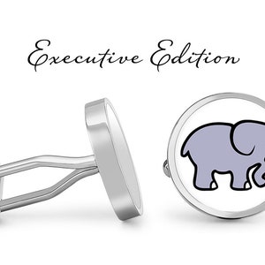 Elephant Cufflinks - Baby Elephant Cuff Links - Elephants (Pair) Lifetime Guarantee (S1000)