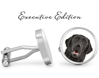Cufflinks - Labrador Cufflinks - Black Lab Cufflinks - Labrador Retriever Cufflinks - Dog Cufflink (Pair) Lifetime Guarantee (S0585)