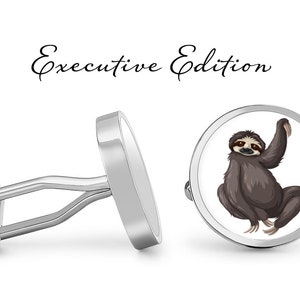 Sloth Cufflinks - Sloth Cuff Links - Tree Sloth Cufflink Groom Gift (Pair) Lifetime Guarantee (S0794)