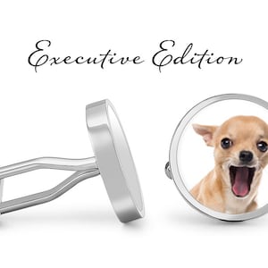 Chihuahua Cufflinks - Dog Cufflinks - Cute Dog Cufflinks - Chihuahua Gift (Pair) Lifetime Guarantee (S0289)