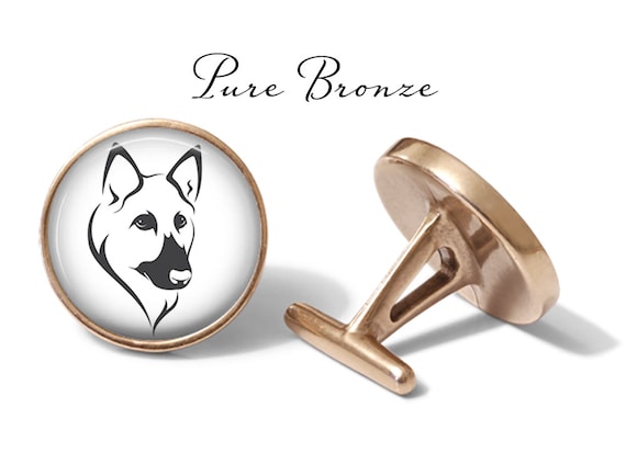 Oakmont Cufflinks German Shepherd Cufflinks Dog Cuff Links Solid Bronze
