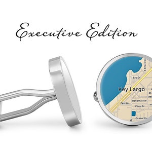 Key Largo Cufflinks Florida Keys Cuff Links Map Cufflink (Garantie à vie) S2131