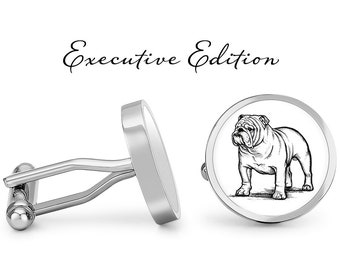 English Bulldog Cufflinks - Bulldog Cuff Links - Dog Cufflink (Pair) Lifetime Guarantee (S1461)