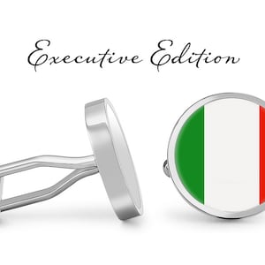 Italian Flag Cufflinks Italy Flag Cuff Links Italian Cufflink (Lifetime Guarantee) S1649