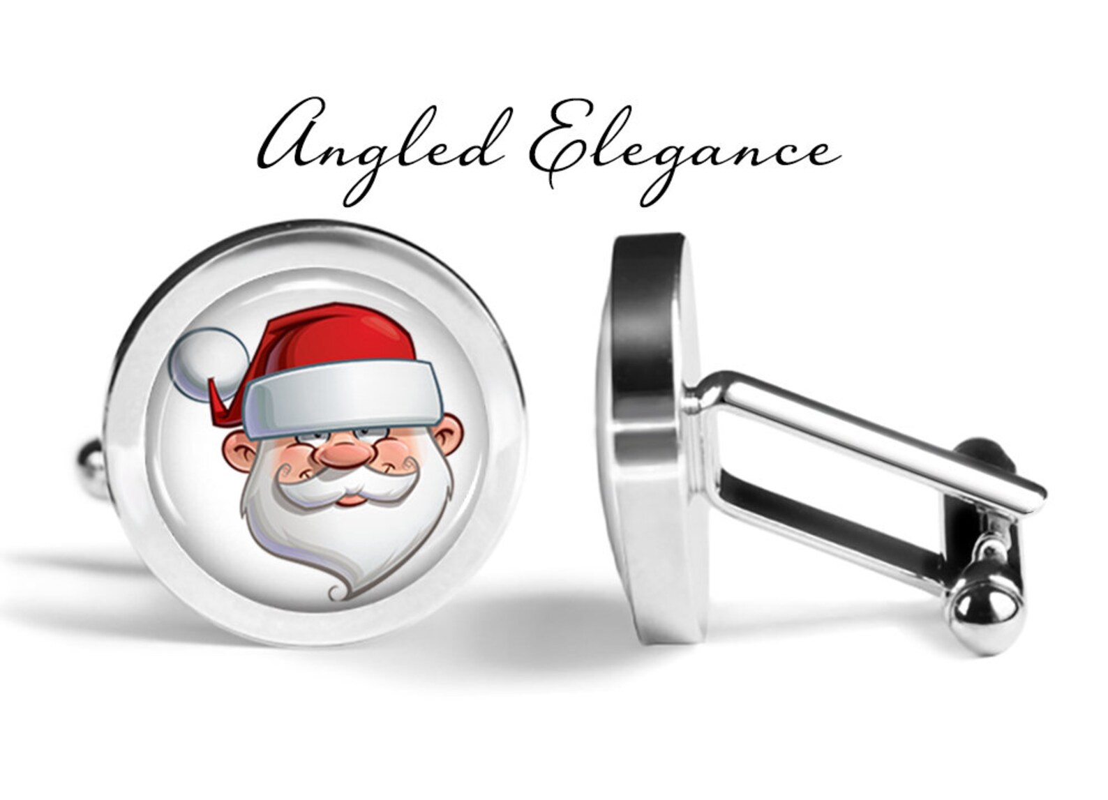 Santa Cufflinks Santa Claus Cuff Links Christmas Cufflink Etsy España