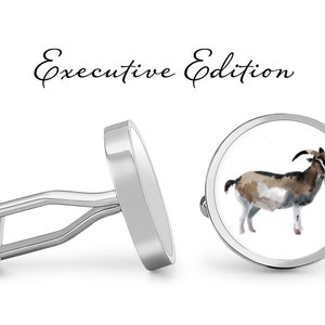 Goat Cufflinks - Farm Cuff Links - Goat Cuff Links - Farmer Cufflink - Groom Gift (Pair) Lifetime Guarantee (S0055)
