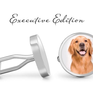 Golden Retriever Cufflinks - Retriever Cufflinks - Dog Cuff Links - Retriever Wedding Gift (Pair) Lifetime Guarantee (S0587)