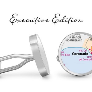 Coronado Cufflinks California Cuff Links City Carte Cufflink (Garantie à vie) S2199