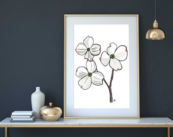 Dogwood Watercolor - North Carolina State Flower (Digital Download)
