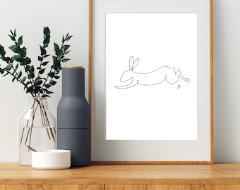 Bunny Line Drawing Print (Digital Download)
