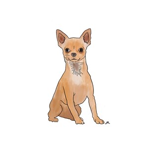 Chihuahua Watercolor Painting Art Print (Digital Download)